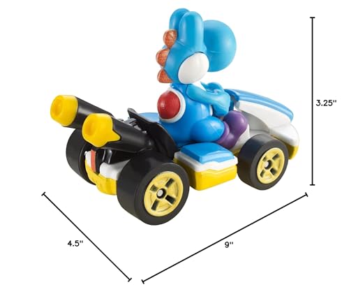 Hot Wheels Mario Kart Vehicle 4-Pack, Set of 4 Fan-Favorite Characters Includes 1 Exclusive Model, Collectible Gift for Kids & Fans Ages 3 Years Old & Up