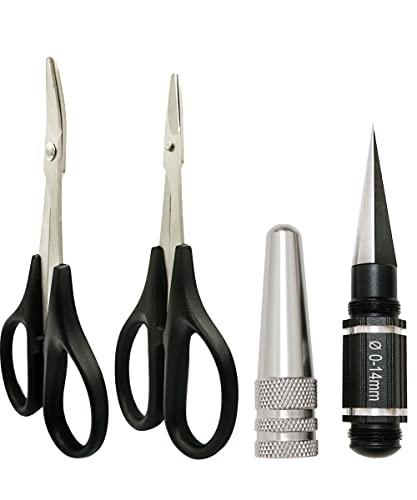 VICRAZZE RC Body Reamer Curved Scissors & Straight Scissors RC Car Body Shell Lexan Plastic Trimming Tools Set