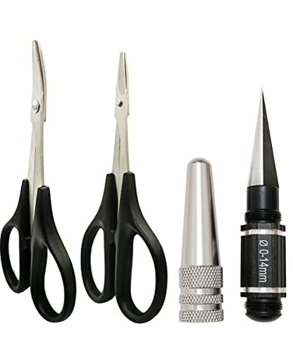 VICRAZZE RC Body Reamer Curved Scissors & Straight Scissors RC Car Body Shell Lexan Plastic Trimming Tools Set