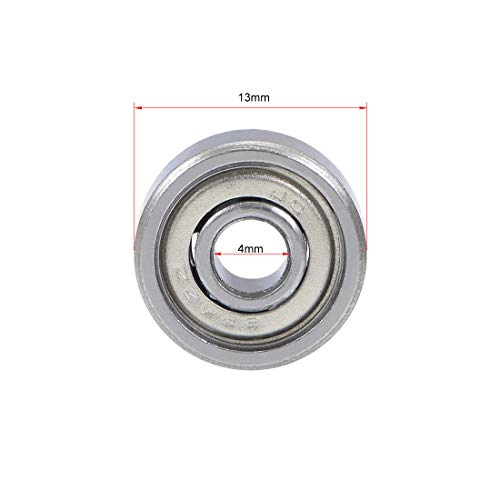 uxcell 624ZZ Deep Groove Ball Bearing 4x13x5mm Double Shielded GCr15 Steel Bearings 5-Pack - size: 4mmx13mmx5mm