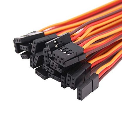 20pcs 22awg 60 Cores Male to Female 5.90inch Lead Plug Servo Extension Wire Cable Line for RC Model Aircraft Stranded Futaba JR