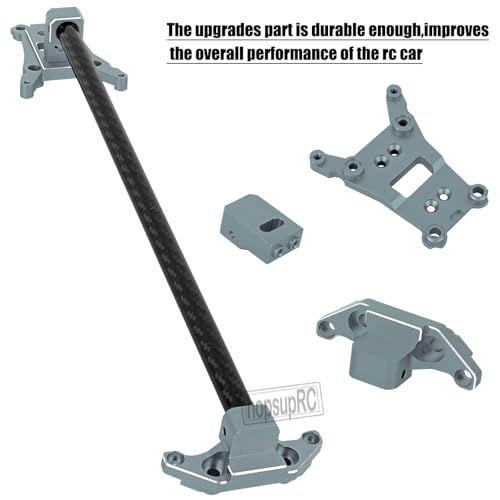 RC Carbon Fibre& Aluminum #6730 Chassis Brace Kit Upgrades Part for 1/10 Slash 4X4 LGG (VXL),Rustler 4WD (VXL) Heavy Duty Chassis Brace Hops Up.Titanium - color: Titanium ( for 1/10)
