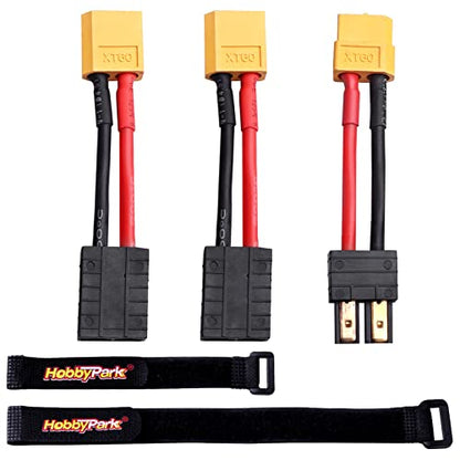 Hobbypark RC Battery/Charger Adapter Connector for Traxxas to XT60 Plugs with 14AWG Gauge Wire
