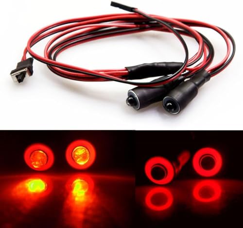 MOHERO 2 LEDs Angel Eyes & Demon Eyes LED Light Headlights for 1/10 RC Model Crawler Cars Headlamps (Red+Yellow, 10mm) - color: Red+Yellow, size: 10mm