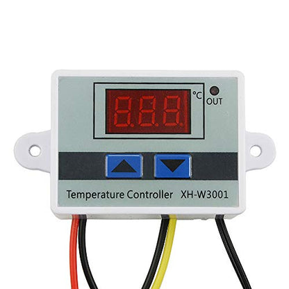 XH-W3001 DC 12V 10A Microcomputer Digital Temperature Controller Digital Display Thermostat Control Switch and NTC 10K Thermistor Sensors Digital Temperature Probe (12V 120W)