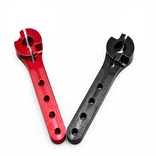2pcs Aluminum 25T Servo Horn 56mm M2.5 Thread Metal 25 Teeth Extension Steering Servo Arm Compatible with 30-100CC Balsa Airplanes RC Plane Helicopter Car (Red) - color: Red