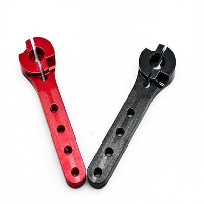 2pcs Aluminum 25T Servo Horn 56mm M2.5 Thread Metal 25 Teeth Extension Steering Servo Arm Compatible with 30-100CC Balsa Airplanes RC Plane Helicopter Car (Red) - color: Red