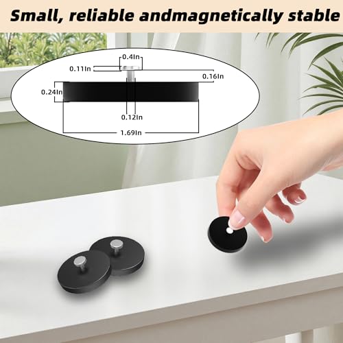 Magnetpro 4 Pieces Strong Rubber Coated Mounting Magnets Anti-Scratch, 30 LBS of Adhesive Power, Magnetic Assembly with T-Shaped Hanging Buckle - size: T-Buckle 30LB - 4P