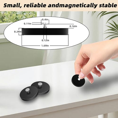 Magnetpro 4 Pieces Strong Rubber Coated Mounting Magnets 30 LB Force | T-Shaped Hanging Buckle, Anti-Scratch, Corrosion protection, Magnetic Assembly - size: T-Buckle 30LB - 4P
