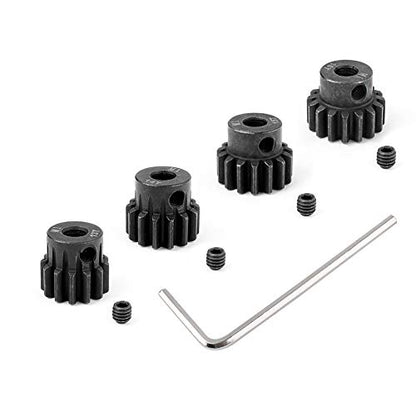 HobbyPark Metal Steel Mod 1 Pinion Gear Set 5mm Shaft Hole 13T 14T 15T 16T Motor Gears Kit for RC Car (4-Pack)