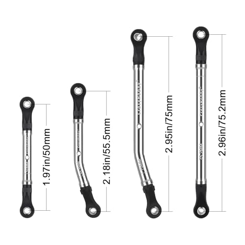 High Clearance Links Extended Stainless Steel Chassis Linkage Set for 1/18 Traxxas TRX4M K10 RC Crawler Car Upgrade Parts(8PCS)
