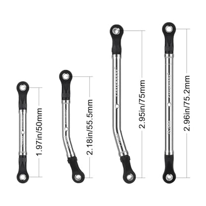 High Clearance Links Extended Stainless Steel Chassis Linkage Set for 1/18 Traxxas TRX4M K10 RC Crawler Car Upgrade Parts(8PCS)