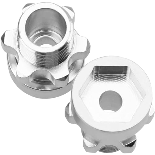 ShareGoo Metal 12mm to 17mm Wheel Hex Hub Adapter Compatible with Traxxas 1/10 Slash 2WD 4X4 Rustler Stampede 2WD 4X4 RC Car Upgrade Parts (Red) - color: Red