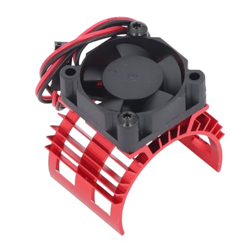 Generic RC Motor Cooling Fan with Aluminum Alloy Heatsink for 540 550 3650 3660 3665 Brushed Brushless Motors Compatible with SCX10 90046 AXI03007 Gen8 VS4-10 (Red) - color: Red
