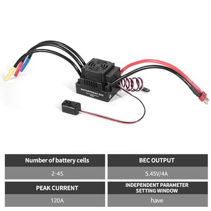 Readytosky RC 80A Brushless ESC 2-4S Waterproof Electric Speed Controller | For 1/8 RC Car Truck