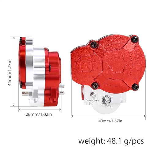 Metal Transmission Gearbox with Bracket for FMS FCX24 1/24 Power Wagon FCX18 Land Cruiser LC80 K5 Blazer RC Crawler Upgrade Part (Pink for FCX18) - color: Pink for Fcx18