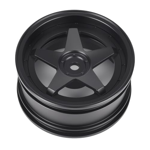 4pcs RC 1/10 Aluminum On Road Wheel Rims Hex 12mm Adjustable Offset for 1:10 RC On Road Drift Touring Street Car (Black) - color: Black