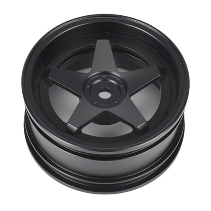 4pcs RC 1/10 Aluminum On Road Wheel Rims Hex 12mm Adjustable Offset for 1:10 RC On Road Drift Touring Street Car (Black) - color: Black