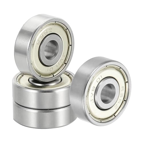 uxcell 4 Pack 635ZZ Deep Groove Ball Bearings, 5x19x6mm Chrome Steel Double Shield Bearing for Electric Motor, Home Appliances, Garden Machinery, (ABEC5) - size: 635ZZ