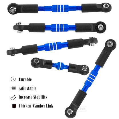 Aluminum Turnbuckles Camber Links Upgrades Part for 1/10 Slash/Stampede/Rustler/Bandit 4x4 4WD VXL,Alloy Turnbuckles Camber Links Hops Up,Navy Blue - color: Navy Blue - (Upgrades)