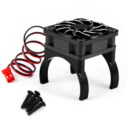LSG ESC Heat Sink Cooling Fan for Tra-xxas 1/16 Mini Maxx/Slash XRT VXL 3S | Aluminum Alloy 1/8 Jato 2S 4S RC Car Upgrade Parts - Black - color: Black