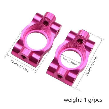 Metal Steering Knuckles C Hubs Suspension Arms CVD Shaft for 1/24 Losi Micro b Rc Car 2WD Buggy Chassis Plate Linkage Upgrades (Caster Blocks Pink)