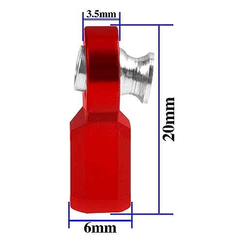6Pcs Vgoohobby Metal M3 Tie Rod End Bend Ball Head Holder Link Compatible with Axial SCX10 Traxxas TRX4 Tamiya CC01 Axial SCX10 1/10 RC Car (Red) - color: Red