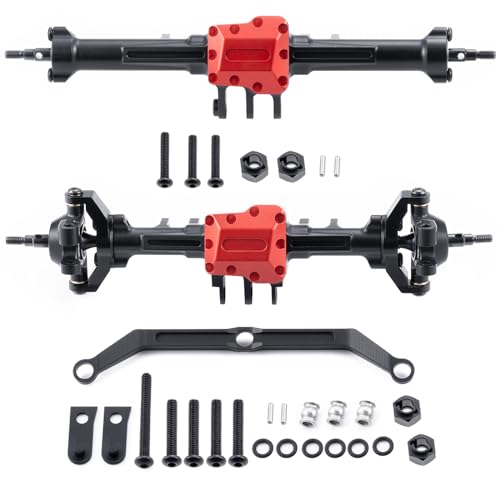 RCHUBAM Front & Rear Axle with Steering Link for TRX4M 1/18 RC Upgrade Part (Standard Axles Set) | Aluminum,Complete Portal Axle Set,CNC Machined - style: Standard Axles Set
