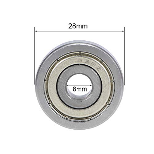 uxcell 638ZZ Deep Groove Ball Bearings Z2 8mm X 28mm X 9mm Double Shielded Carbon Steel 2pcs - size: 8mmx28mmx9mm