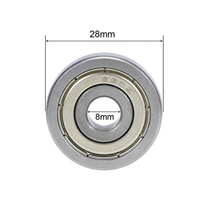 uxcell 638ZZ Deep Groove Ball Bearings Z2 8mm X 28mm X 9mm Double Shielded Carbon Steel 2pcs - size: 8mmx28mmx9mm