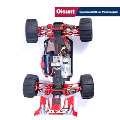 Metal Replacement Part Kit for WLtoys 1/14th, 1/12th RC Car Upgrades, Spare Aluminium Accessory Set with Screws (Red) - color: Red
