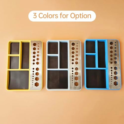 Garosa Magnetic Parts Tray, Durable Screw Organizer and Socket Holder for RC Repair Stainless Steel Impact Plastic Yellow 17.6 x 12.2 x 1.7cm 1 Pack - color: #81y