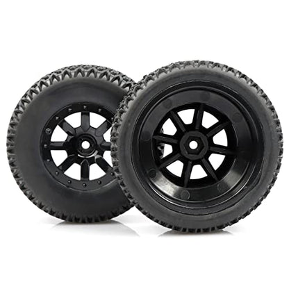Aimrock 1/10 Glued 12mm Hex Short Course SC Trucks Wheels and Tires Combo, OD 4.3'' for Slash 2WD 4WD Blackout Losi Tenacity Off-Road Car, Set of 4