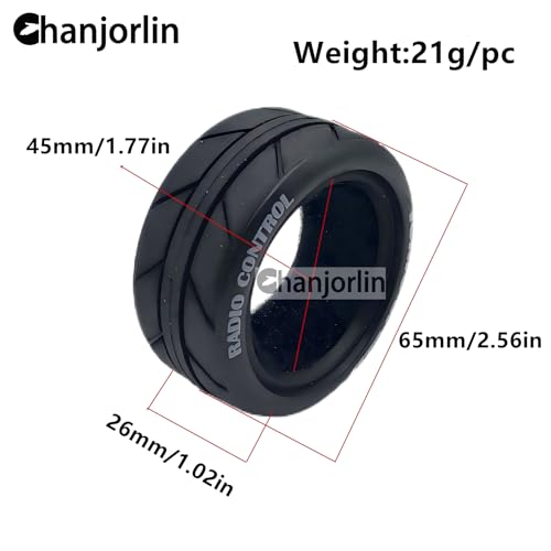 1/10 RC On Road Tires OD 2.56" Soft Rubber Rally Racing Tyres For 1:10 Street Touring Drift Car Tamiya TT01 TT02 XV01 TA06 A959 PTG2 HPI KYOSHO HSP PTG2 Traxxas RC On-Road Wheels 4PCS