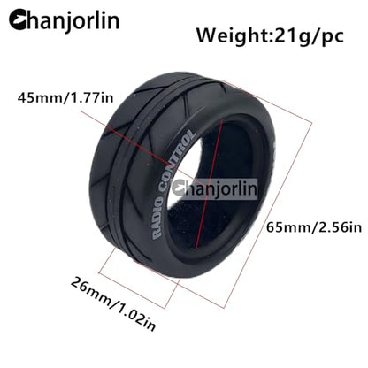 1/10 RC On Road Tires OD 2.56" Soft Rubber Rally Racing Tyres For 1:10 Street Touring Drift Car Tamiya TT01 TT02 XV01 TA06 A959 PTG2 HPI KYOSHO HSP PTG2 Traxxas RC On-Road Wheels 4PCS