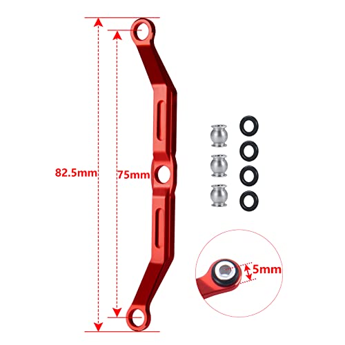 RCLIONS Aluminum Steering Link for 1/18th TRX4M RC Crawler Car Upgrades (Red) - color: Red