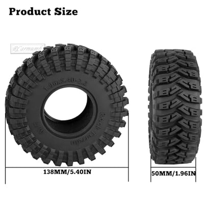 2.2 Inch RC Crawler Tires for 1/10 TRX4 SCX10 Capra AMG 6x6 Gen8 Everest Gen7 Pro Off-Road Vehicles,All-Terrain High Grip Soft Rubber Tires w/Deep Tread & Foam Insert,StyleA - style: StyleA(4pcs)