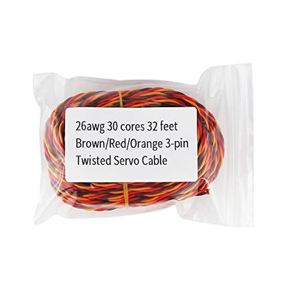 Servo Cable 3p line 32 feet for Futaba JR Hitec RC Twisted servo Hobby Model Aircraft Wiring 30 Coresx0.08