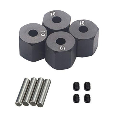 Share Goo Aluminum Alloy 12mm Wheel Drive Hex Hub Adapter with Pins Compatible with Axial SCX10 90046 Tamiya CC01 1/10 RC Crawler Car (10mm Thickness) - size: 10mm Thickness
