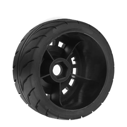 1/10 RC On Road Tires OD 2.68" And Plastic Rally Wheels Rims 12mm Hex for 1:10 Scale Drift Racing Street Touring Car Tamiya TT01 TT02 Traxxas XV02 XV01 TA06 HPI KYOSHO PTG2 A959 4PCS (Black) - color: Black