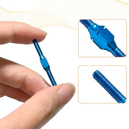 2PCS 3x32mm Aluminum Alloy Turnbuckle Shaft with M3 Threads, Push Rod Tie Rod Linkage Replacement for #54249, Compatible with 1/10 TAMIYA RC Crawlers Trucks On/Off-road Buggy Upgrade (Blue) - style: 2pcs-32mm #54249