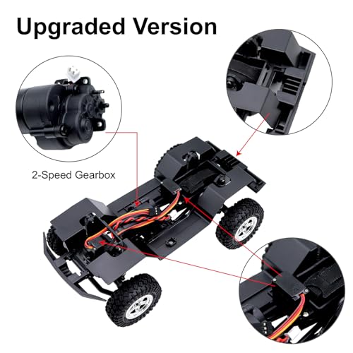155mm 6.10in Wheelbase Assembled Frame Chassis with 2-Speed Gearbox for Rc Crawler TRX4M Bronco Defender JJRC C8809 c8801 Part