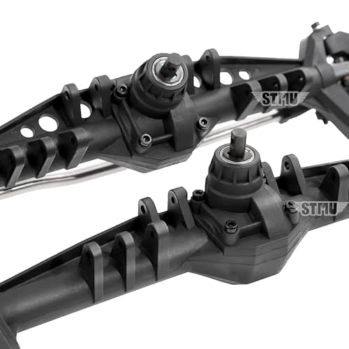 STMU 1/10 RC Crawler Front & Rear Plastic Currie F9 Portal Axle Set – Complete Upgrade for Axial Capra UTB10 1.9 UTB Models (Front Axle Assemble)