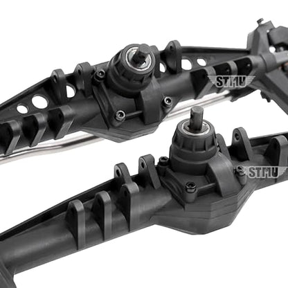STMU 1/10 RC Crawler Front & Rear Plastic Currie F9 Portal Axle Set – Complete Upgrade for Axial Capra UTB10 1.9 UTB Models (Front Axle Assemble)