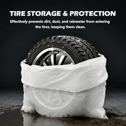 4PCS Extra-Large 48×28 Inch Tire Bags for Storage,Disposable Tire Covers for Cars for Tires Storage & Protection,Waterproof Dustproof Tires Storages Bags Car Accessories