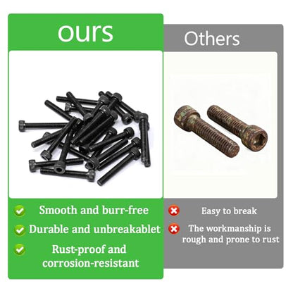 140Pcs M3 x 30mm Hex Socket Head Cap Screws Bolts, Carbon Steel, Black Oxide Finish, Allen Socket Drive, Full Threads,with Hex Spanner - size: M3 x 30-140Pcs-Silver