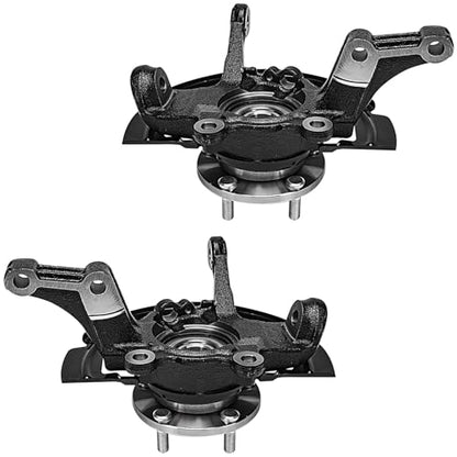 Detroit Axle - Front Steering Knuckles & Wheel Hub Bearings + Brake | Calipers w/Bracket Replacement for 2002-2006 Nissan Altima 3.5L - size: 4BU48743/Kit
