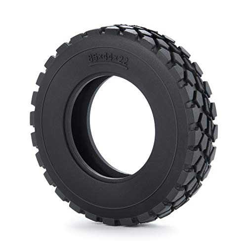 RC-Hub 4pcs RC Rubber Tires Wheel Tires for 1/14 Tamiya Tractor Trucks Trailer Cargo Tow Drag (22mm) - size: 22mm