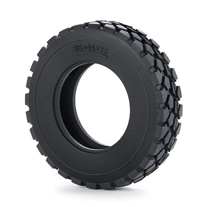 RC-Hub 4pcs RC Rubber Tires Wheel Tires for 1/14 Tamiya Tractor Trucks Trailer Cargo Tow Drag (22mm) - size: 22mm