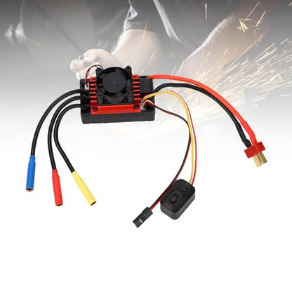 banapoy RC Car Brushless 60A ESC with Water Proof Design for 1/10 Truck, Proportional Braking, for All Weather Sports Competition